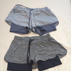 Champion Women's Athletic Shorts - Gray and Blue